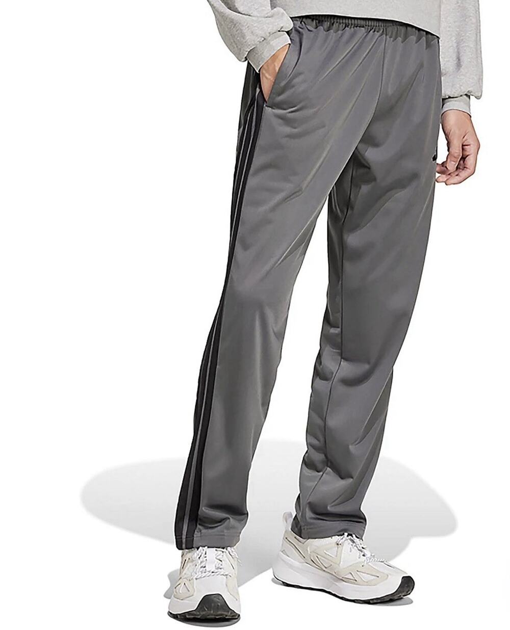 Adidas Men's Gray Golf Track Pants XL Black 3-Stripes Drawstring Elastic Waist
